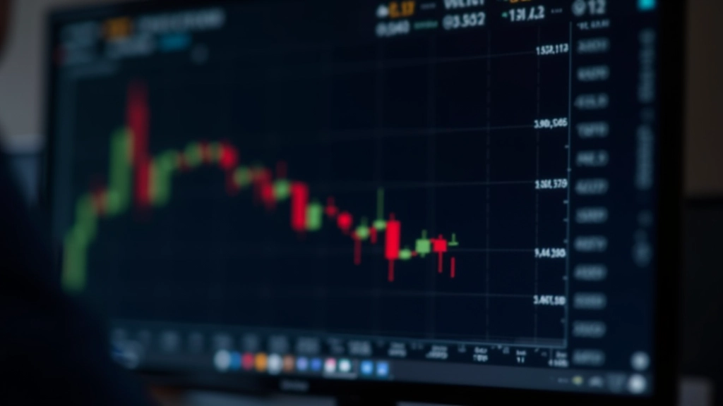 Stock market chart showing volatility spikes and trading volume