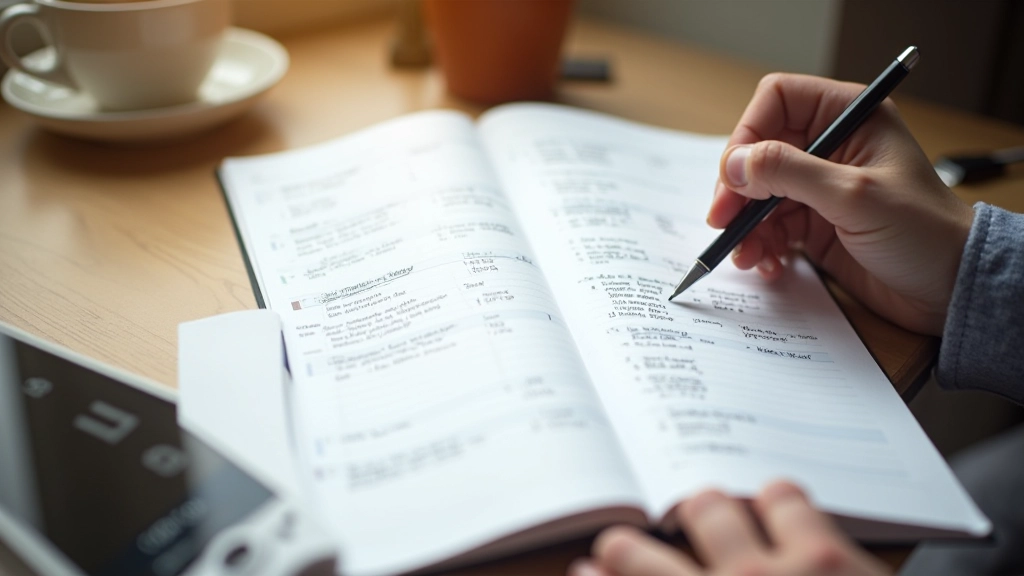 Trading journal with position size calculations and loss tracking notes