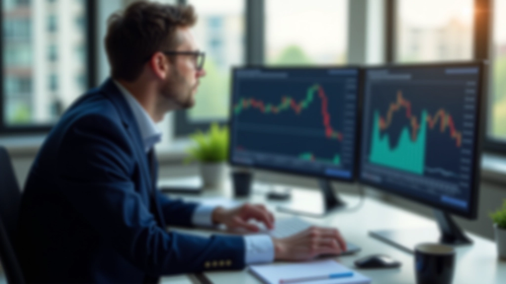 Person analyzing trading charts and market data on computer screen