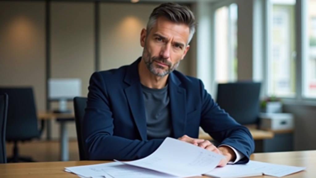 Trader at desk reviewing risk management worksheet with position sizing calculations and volatility metrics